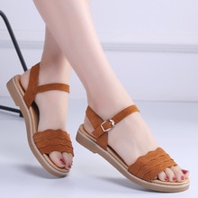 Ladies Fashion Casual ShoesSummer Genuine Leather Sandals Comfortable Beach Shoes Wild Thick ShoeWomen Trend Flat Flat Soft35-40