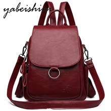 Ladies' first layer cowhide backpack Women's leather backpack Shoulder Bags Sac a Dos Female travel backpack school bag mochila