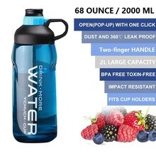 Leak-proof Sports Water Bottle Portable 2000 ml Large Capacity Food-Grade Water Bottle Outdoor Camping Accessories Sports Bottle