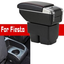 Leather Car Armrest  For Ford Fiesta 2009-2017 Center Centre Console Storage Box