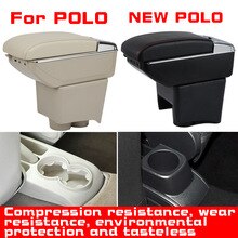 Leather Car Armrest  For VOLKSWAGEN POLO NEW polo Centre Console Storage Box