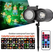 Led Christmas Lights outdoor LED Laser Snowflake Projector 12 Film Cards dj disco Light New Year's Decor For Home Garden