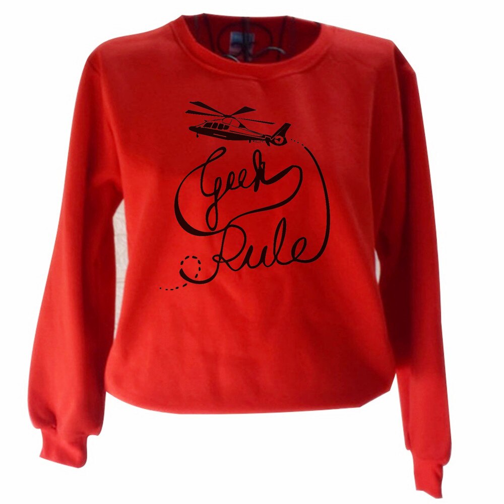 Letter Fleece Long Sleeve Women's Sweatshirt Fighter Print Sweatshirt Winter Ladies Round Neck Pullover sweatshirt Unisex Top