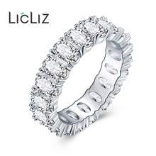 LicLiz 2019 Fashion Luxury Oval Zircon Eternity Rings for Women Micro Paved Zirconia White Gold Jewelry Bijoux Femme LUR0580A
