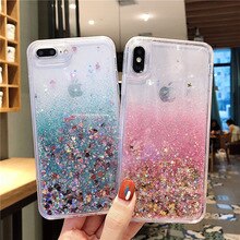 Love Heart Glitter Case For iPhone 11 Pro XS Max X XR 7 8 6 6S Plus Bling Sequins Liquid Quicksand Cover Transparent Phone Cases