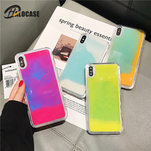 Luminous Neon Sand Glow Liquid Phone Case For iPhone 11 Pro MAX 7 6 8 Plus XS MAX XR For Samsung S8 S9 S10E Plus Note 8 9 10 Pro