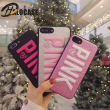 Luxury 3D Embroidery PINK Letter Glitter Phone Cases For iPhone 11 Pro MAX 7  68 6s Plus XS MAX XR For Samsung S8 S9 Plus Note 8