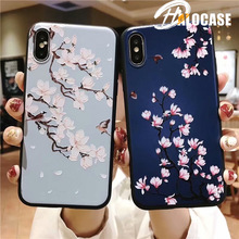 Luxury 3D Orchid Patterned Phone Case For iphone 6 6S 7 8 Plus Cases Soft Silicone Cover For iphone X XS XS MAX XR cover