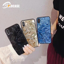 Luxury  6D water waveform Droplet laser tempered Fashion glass case for iPhone 8 back case for iPhone 8 7 6 6s X XS XR XS MAX