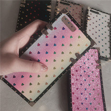Luxury Brand Square Phone Cases For Samsung Galaxy S8 S9 S10 Plus J4 J6 Note 8 9 10 A10 A30 A70 A7 M20 M30 Fashion Phone Covers