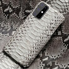 Luxury Genuine Python Leather Cell Phone Case for Samsung galaxy S20 S20 Plus S20 Ultra S11 Plus S11 E Snakeskin Back Cover