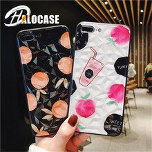 Luxury Phone Cases for Iphone 6 6s 7 8 Plus 3D Rhombus Texture Fresh Fruit Coque Cover for Iphone X XS MAX XR Case Capa