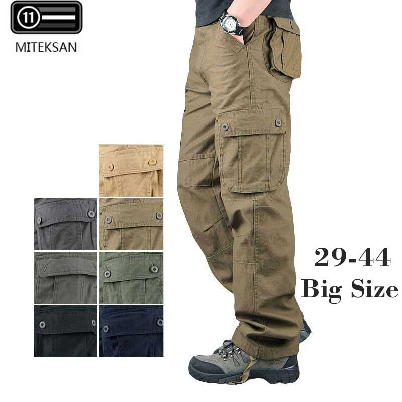 MITEKSAN 2020 Men Cargo Pants Hip Hop Joggers Casual Military Pocket Outdoor Streetwear Trousers Pantalones Hombre Sweatpants
