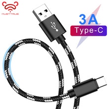 MUSTTRUE 3A C Cable USB Type C Cable for Huawei P20 Lite Samsung S9 Fast Charging Data Cord tipo c Wire c type Adapter usb-c 1M