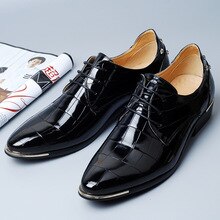 Man's shoes Brogue Men's shoes leather black Office Formal dress Wedding shoes Sturdy sole Comfortable