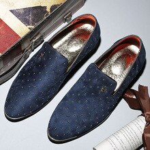 Mans footwear Rivet Frosted Casual shoes men Pointed toe Large size 47/48 Loafers for men Slip-on Business Moccasins men
