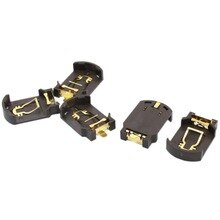MasterFire 1200pcs/lot Gold Plated SMD CR2025 CR2032 Button Coin Cell Lithium Battery Batteries Case Holder Box Base Socket