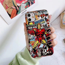 Matte Soft phone case for iphone11 PRO MAX silicone Cover Spiderman iron Man Luminous Case For iPhone XS MAX XR X 8 7 Plus Cover