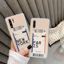 Meachy Travel Label Shockproof TPU Case Cover For Huawei Mate 30 20 Pro P30 P20 Pro Lite Honor 8X 9X 10 20 Play Nova 3i 5 Pro