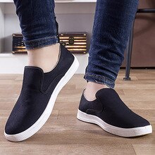Men Canvas Sneakers Solid Shallow Comfortable Casual Shoes Man Rubber Sewing 2020 New Running Shoe Slip On