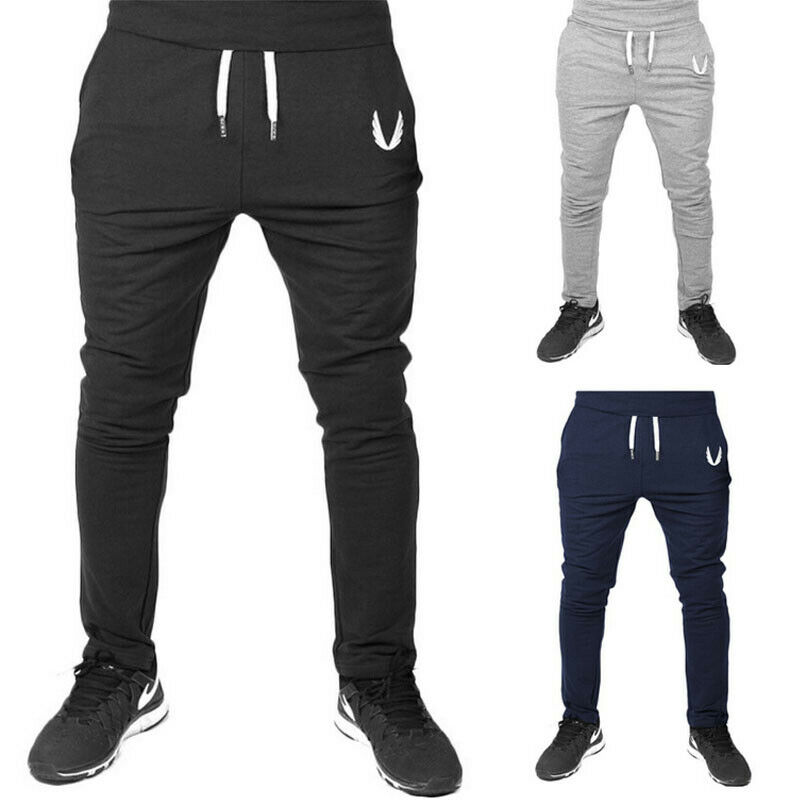Men Casual Long Sport Pants Gym Slim Fit Trousers Running Joggers Gym Sweatpants