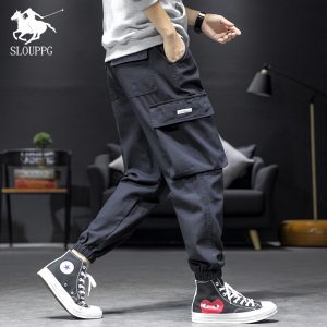 Men Multi-pocket Harem Hip Pop Cotton Joggers Pants Trousers Streetwear Sweatpants Hombre Male Casual Fashion Cargo Pants Men