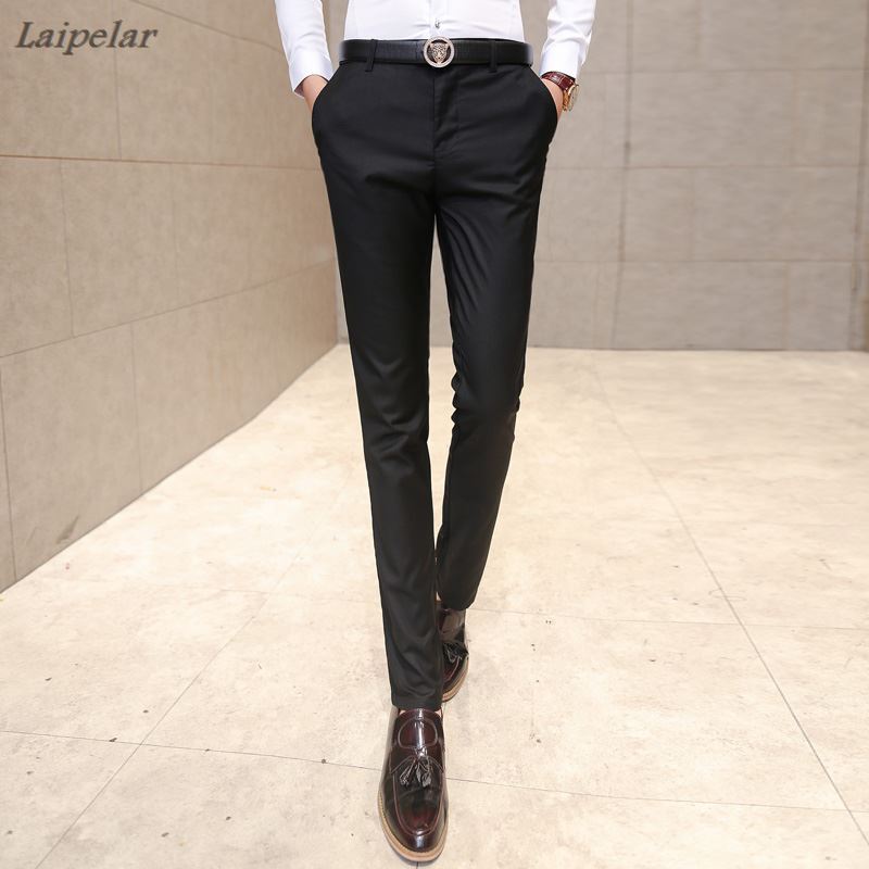 Men Pants  New Spring Autumn Fashion Slim Fit Suits pants men Sundries Business Young people Small Straight Trousers Casual