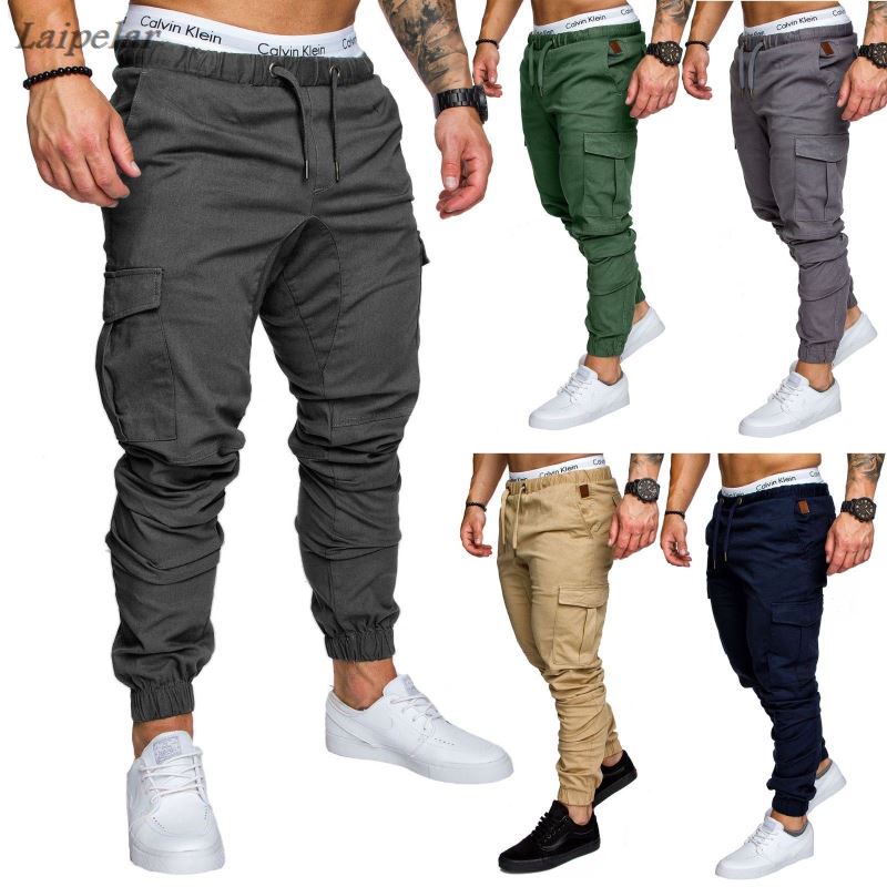 Men Sweatpants Cargo Work Trousers Jogger Basic Sportwear Pants  Laipelar