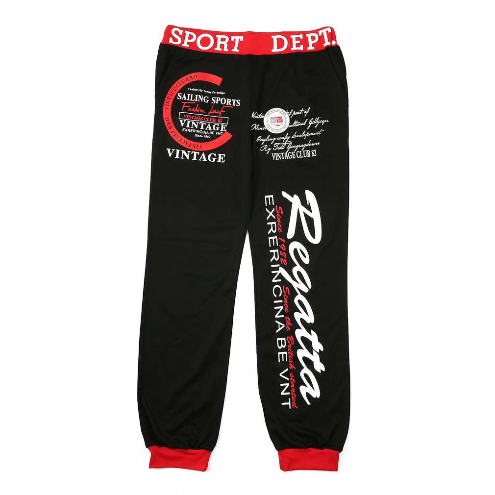 Men's Jogger Trousers Cotton Loose Personality Letter Design &Elastic Waist Men Hip Pop Trousers Casual Men Graffiti Cross Pants