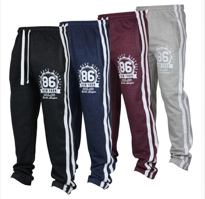 Men's Letter Print Sports Pants Loose Joggers Sweatpants Gym Fitness Track Pant Side Stripe Plus Size Trousers Pantalones Hombre