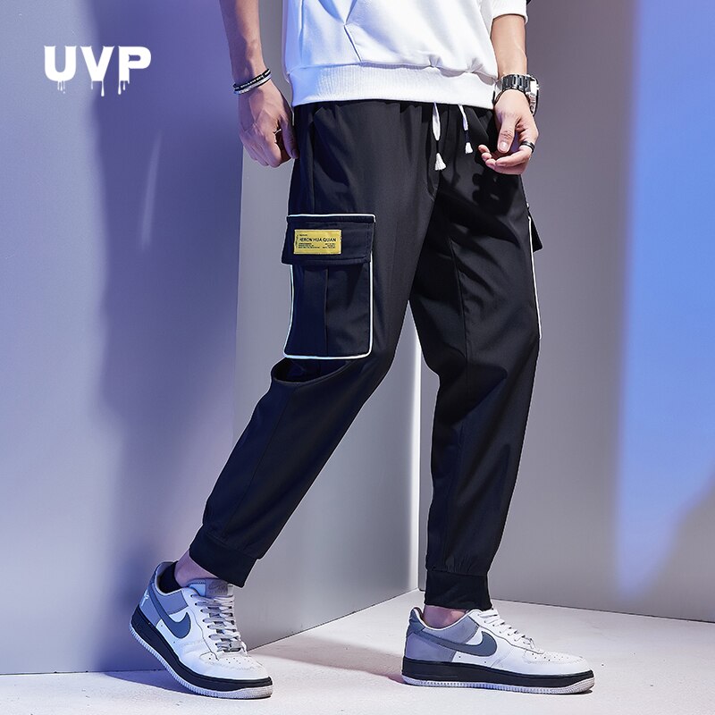 Men's Trousers 2019 New Streetwear Cargo Pants Side Pockets Elastic Waist Hip Hop Pants Male PunkMen Fashions Joggers Clothing