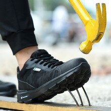Men's shoes Safety boots Big size 45-48 Anti piercing Flood prevention Breathable Work Sneakers for male Steel head Fashion