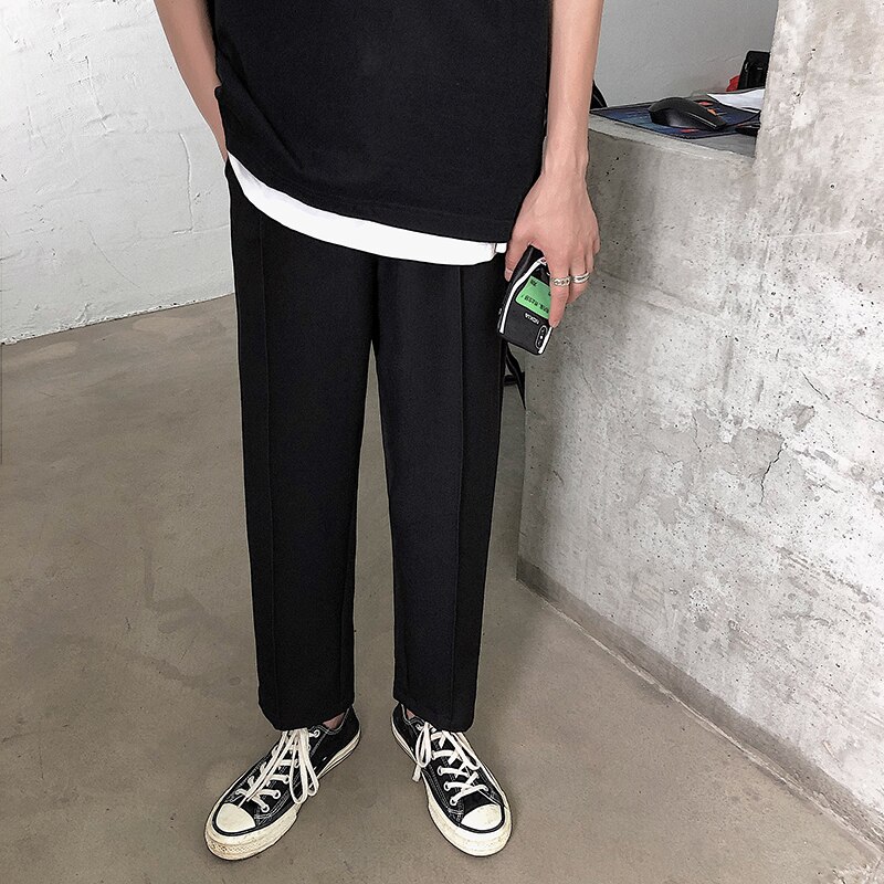 Men's solid color casual pants 2019 summer solid color wild casual pants young people personality fashion trend men's clothing