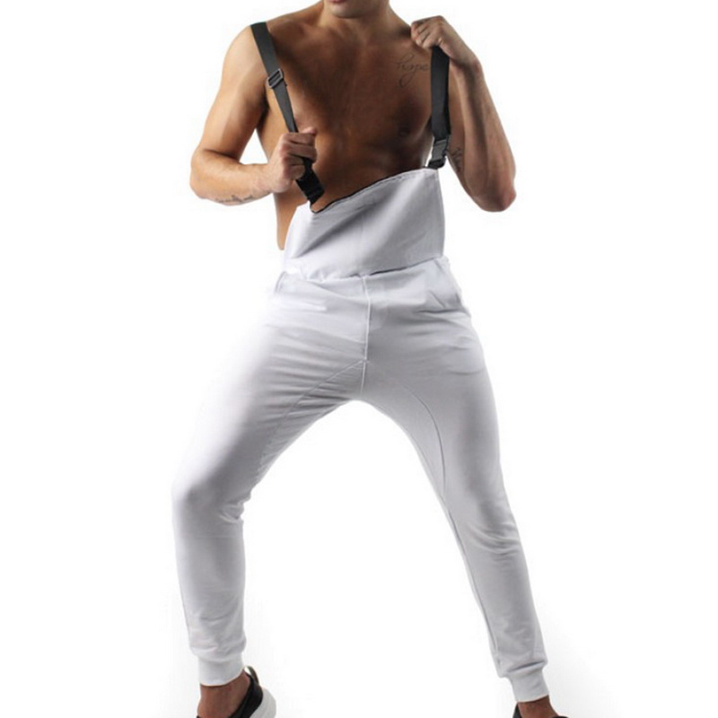Mens  Pocket Pure Color Overall Jumpsuit Streetwear Overall Suspender Pants Sweatpant Hip Hop Trousers Casual Fashion Pants