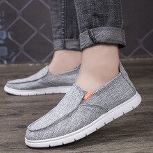 Mens Shoes Casual Solid Hemp Comfy Loafers Man Sewing Shallow Slip On Vulcanized Shoes Men Trainers Sturdy Sole