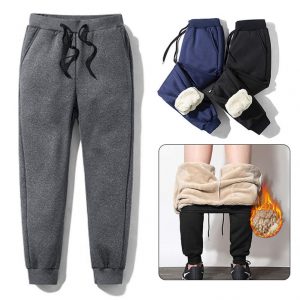 Mens Thick Fleece Thermal Trousers Outdoor Winter Warm Casual Pants Joggers Streetwear Sweat Pants Plus Size 2019