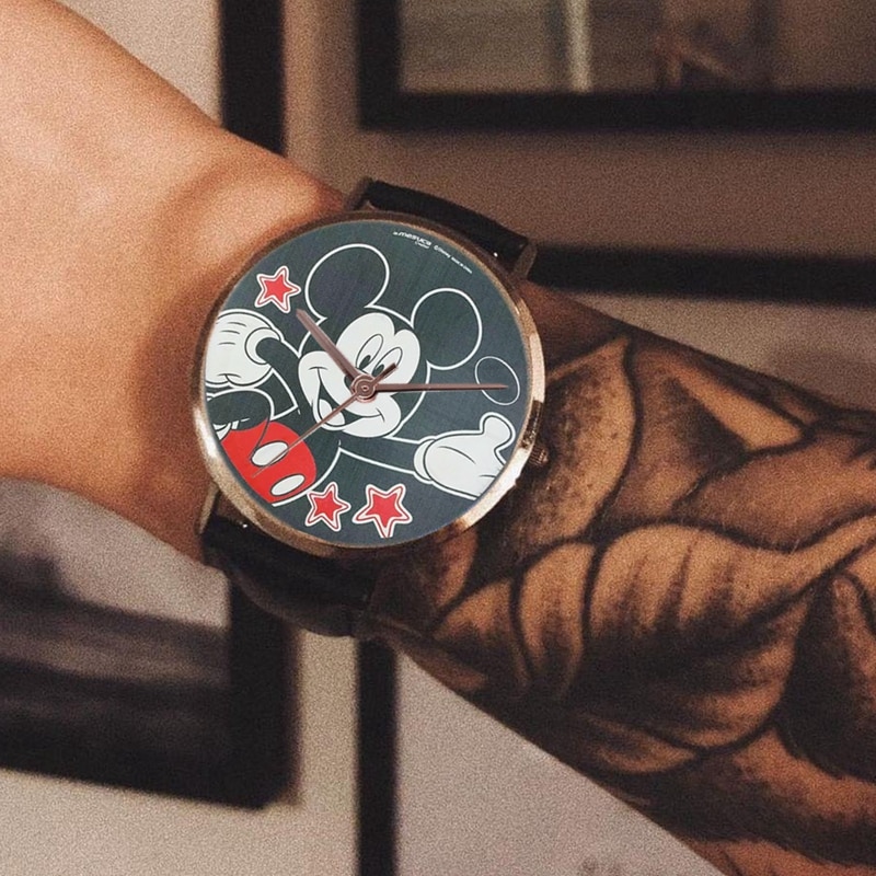 Mickey Kids Watch Quartz Wristwatches Leather Fashion Gift Child clock
