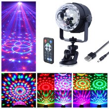Mini 3W DC5V USB Power Remote Control RGB LED Stage Light LED Party Lamp Home Car Use Disco Ball Lights D35