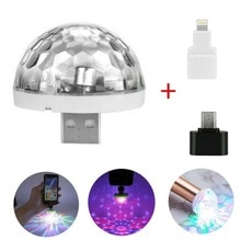 Mini USB Disco Light LED Sound Party Lights Portable Crystal Magic Ball Colorful Effect Stage Lamp For Home Karaoke Decoration