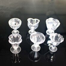 Mini ice cream sundae cup clay cream plastic transparent simulation cup DIY handmade material 6pcs/set