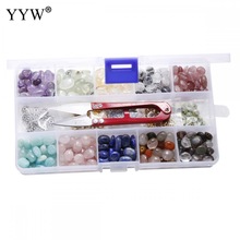 Mixed Gem stone Crystal Beads For Jewelry Making Diy Bracelet Necklace Irregular Polish With Scissors Filament 7-15mm 320pcs/box