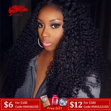 Mongolian Afro Kinky Curly 13x4/13x6 Lace Front Wig 8" to 26"130%/150%/180% Density Pre Plucked Remy Human Hair Wig