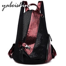 Multifunction Women's Sequin Backpack Female Leather Backpack  Lady travel Backpack shoulder bag High Quality Schoolbag Mochilas