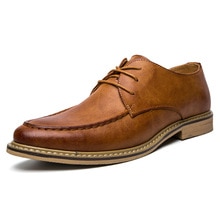 NEW 2020 Spring Casual Men Shoes Brown Color Designer Lace Up Genuine Leather Light Weight Breathable Male Footwear *7668