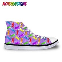 NOISYDESIGNS Shoes High Top Women Casual Balloon Dogs Print Canvas Shoes For Women Spring Autumn Sneakers Lace Up Tenis Feminino
