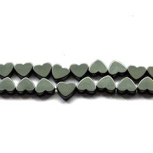 Natural Horizontal Hole Love Heart Black Hematite Stone Beads for Jewelry Making 15inches 6/8mm  Beads Diy Bracelet Making