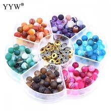 Natural Lace Agate Beads For Jewelry Making Sieraden Maken Frosted Mixed Bulk Beads For Diy Bracelet Necklace 6mm 240pcs/Box