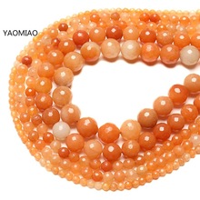 Natural Red Aventurine Quartz Stone Faceted Beads For Jewelry Making 15inch 4/6/8/10/12mm Round Beads Making Bracelet Necklace