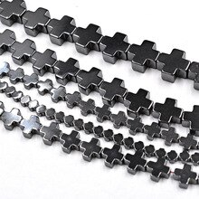 Natural Stone cross Hematite Beads Round Loose Beads 4mm 6mm 8mm 10mm 12mm  DIY Necklace Bracelet Jewelry Making Accessories