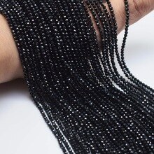 Natural crystal black sharp crystal cut loose beads Semi-finished small code beads Make necklace DIY bracelet accessories 38cm